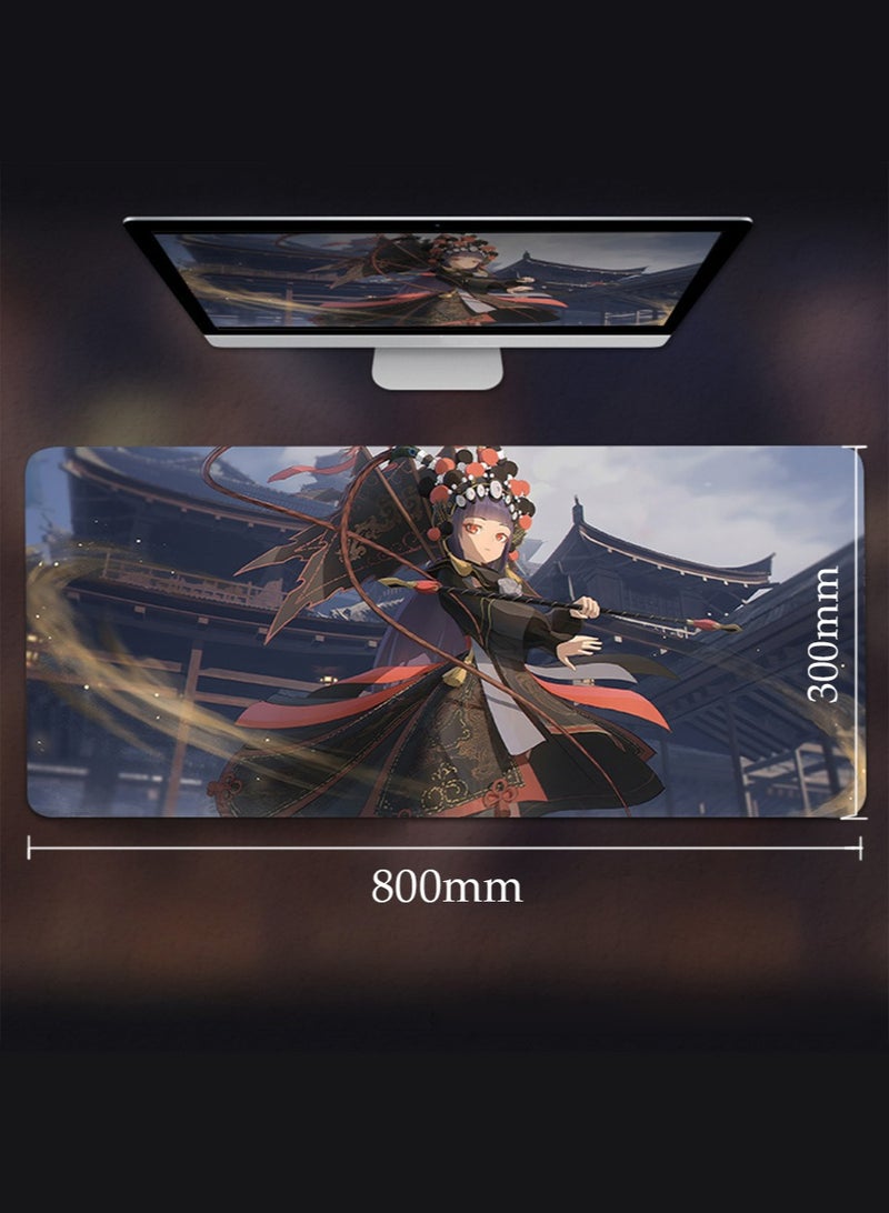 YuanShen Mouse Pad 800MM*300MM*4MM Full Desk  LOL Jinx Mousepad Extended Large Non-Slip Rubber Base Waterproof Big Keyboard Mat with Stitched Edges for Gaming and Office - Image 2